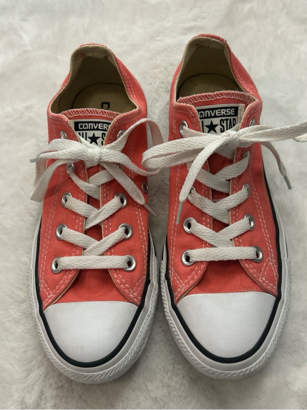 Converse Coral Low-Top Canvas Sneakers